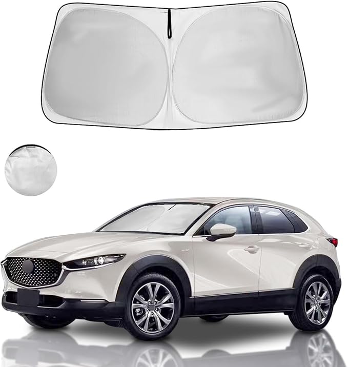 Windshield Sun Shade for 2026 2025-2019 Mazda CX-30 Custom Fit Window Sunshade Fit CX30 Windshield Cover Accessories, Front Window Shade Sun Visor Blocks UV Keep Car Cooler