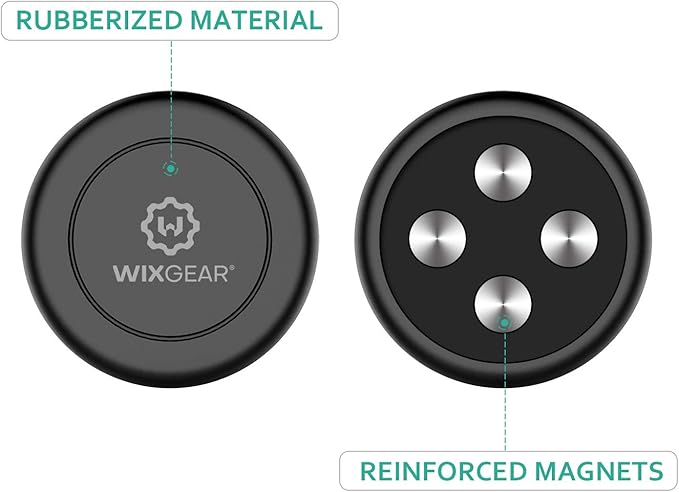 WixGear Universal Flat Stick On Dashboard Magnetic Car Mount Holder for Cell Phones and Mini Tablets with Fast Swift-Snap Technology - Extra Slim