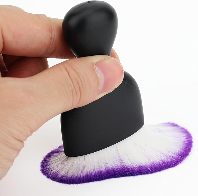 Car Detailing Brush, Soft Bristle Cleaning Brush, Scratch-Free Auto Duster Tool for Dashboard, Air Vents, Leather & Interior Cleaning (Black&Purple)