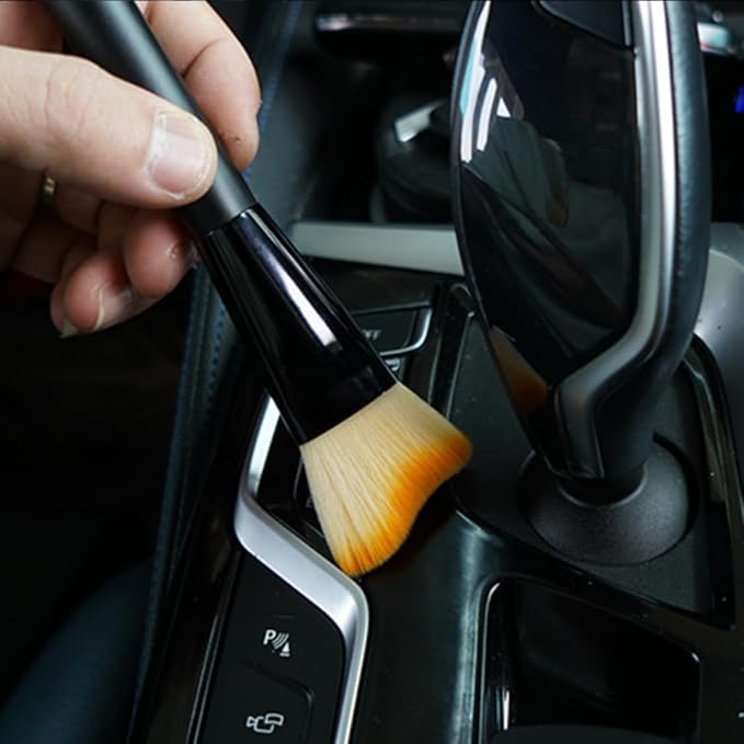 URBAN CAR BE:Trend Car Detailing Brush Set - 4 Pack Auto Interior Cleaning Kit with Soft Bristle & Precision Brushes for Dashboard, Leather Seats, Air Vents & Screen Cleaning - Non-Slip Handle