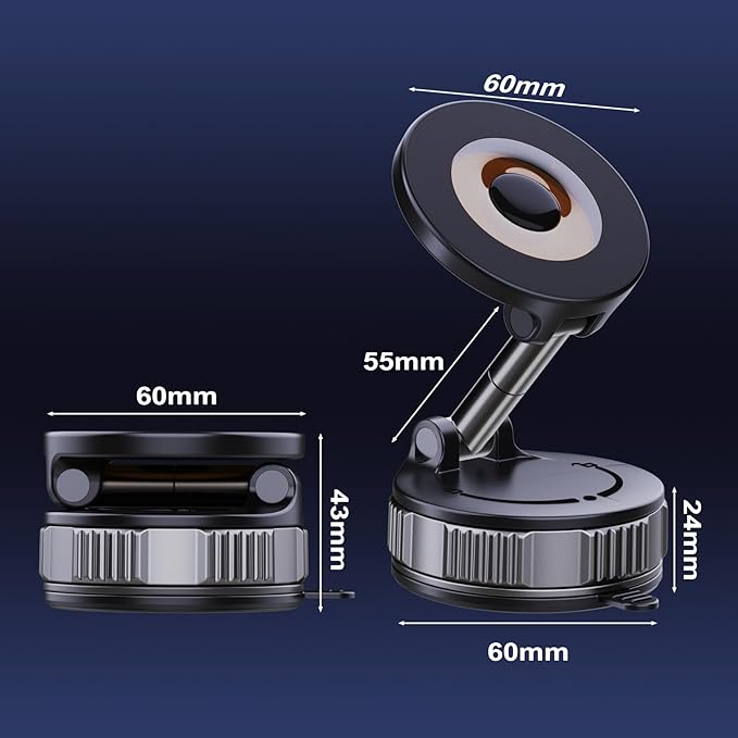 [2026 NEW] for MagSafe Car Phone Holder,Upgraded Magnetic Suction Cell Phone Mount for Dashboard Windshield Screen,Tesla Truck Van GPS Stand Cradle for iPhone 17 Pro Max 16 15 14 13 12 Samsung Android