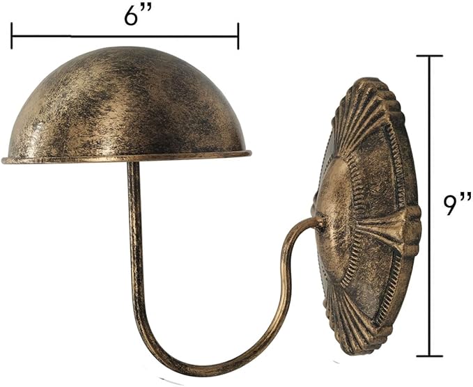 Owlgift Decorative Bronze Metal Vintage Style Wall Mounted Entryway Hat/Cap/Wig Hanger Display Rack - Set of 2