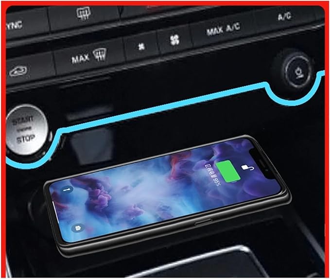 Phone Holder Wireless Charging Pad Fit for Jaguar F Pace XE XF X260 XFL Charger Fast Charge Adapter Mobile Holder Car Accessories Interior Practical(Color:with lighter-01)