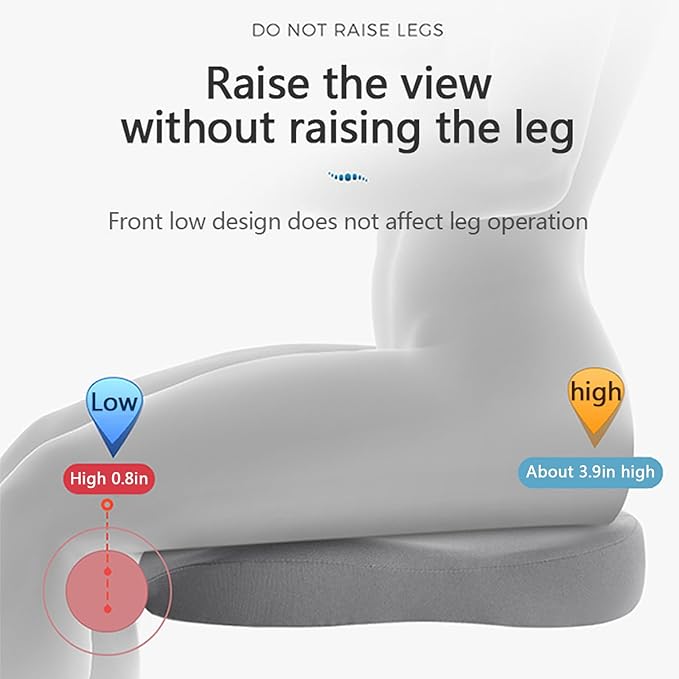 Car Seat Cushion, Memory Foam Car Seat Cushion, Cushions for Sciatica, Pain Relief for Long Sitting, Ergonomic Cushion for Office Chair, Grey