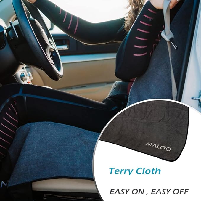 Malo’o SeatGuard Terry Cloth Car Seat Cover Towel, Universal Seat Protector Towel for Trucks and Cars, Soft & Warm Dual Layer Seat Cover for Sports Gear, Dogs and Wet Clothing