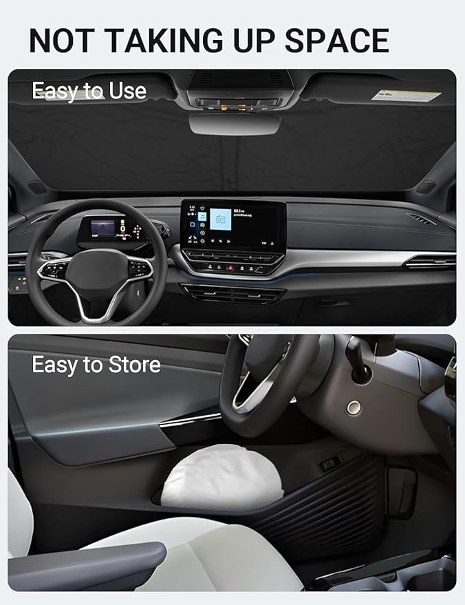 Proadsy Windshield Sun Shade for Volkswagen VW ID.4 2021-2025 2026 4-Layer Foldable Front Sunshade Protector Sun Visor Blocks UV Rays Keep Car Cooler Accessories