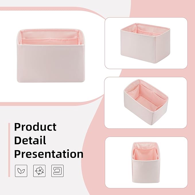 DGAZ Silk Purse Organizer Insert Fits LV Speedy 16/20/25/30/35/40/45 bags，Silky Smooth Bag Organizer，Luxury Handbag & Tote Shaper(Pink,SP40)