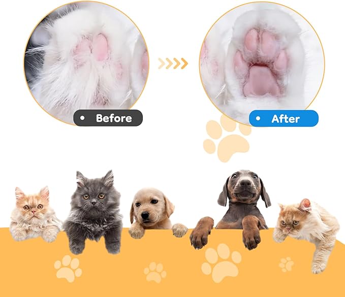 Mcbazel Pet Micro Precision Trimmer, Multifunctional Pet Hair Trimmer Waterproof Rechargeable Shaver with LED Light for Paws Eyes Ears Face Buttocks for Small Dogs and Cats，50dB Quiet Shave.