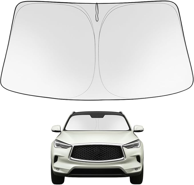 Proadsy Windshield Sun Shade for 2019-2021 Infiniti QX50 & 2021-2025 2026 QX55 Foldable Front Sunshade Protector Sun Visor Blocks UV Rays Keep Car Cooler