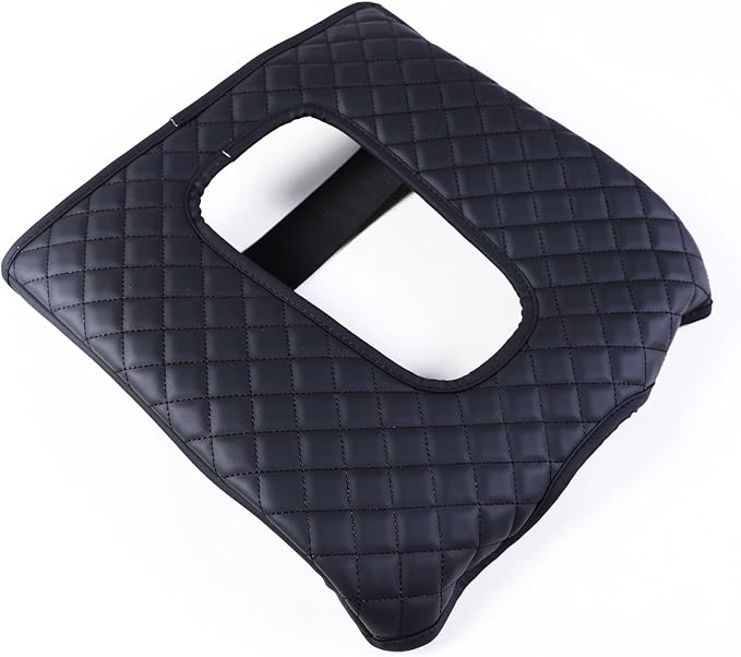 Center Console Armrest Seat Box Cover Compatible with Cadillac Escalade 2015-2020, Cushion Lid Protector Pad Anti-Scratch Interior Accessories (2015-2020 Black)