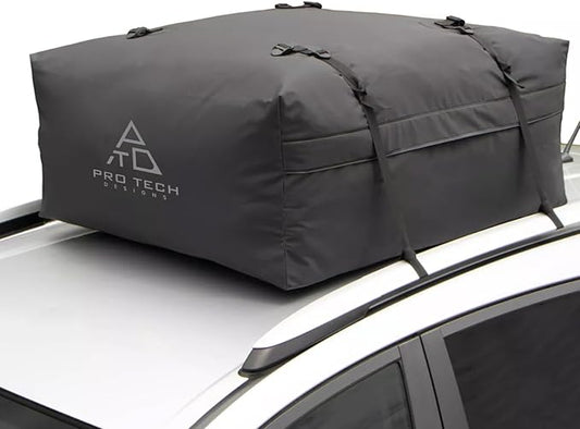 Journeyer - 18 Cubic Feet Weatherproof Rooftop Cargo Carrier for Top of Vehicle, Attaches with or Without Roof Rack 48" L x 36" W x 18" H