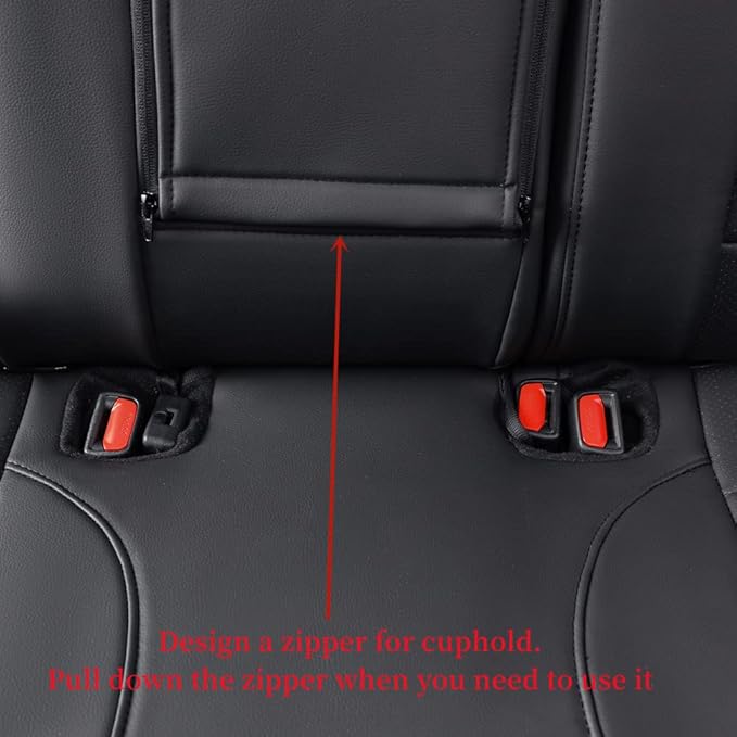 coverdream Forester Car Seat Covers Custom Fit for 2009-2013 Subaru Forester Seat Covers,Rear Seat W/Cup Holder,Full Coverage Waterproof Leather Seat Protector(Full Set,Black)