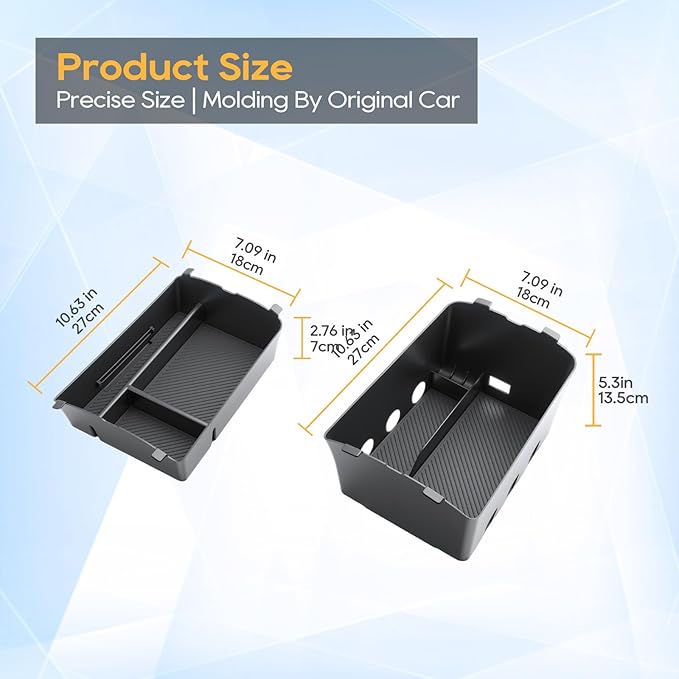 LFOTPP 2026 Palisade Center Console Organizer - 2PCS Upper + Lower 2026 Palisade/Palisade Hybrid Armrest Storage Box Tray - 2026 Palisade Hybrid Accessories - Only Fit Calligraphy Trim