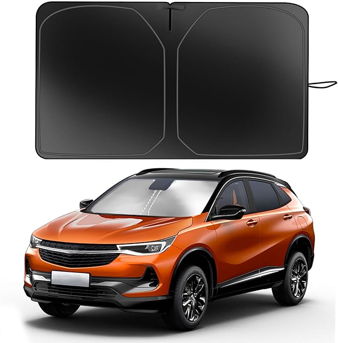Kairiyard Car Windshield Sun Shade, 240T Thickened Block Heat and Sun Keep Cars Interior, Foldable Automotive Sunshade for Car SUV Truck Front Windshield (57.09x 31.5 inch)