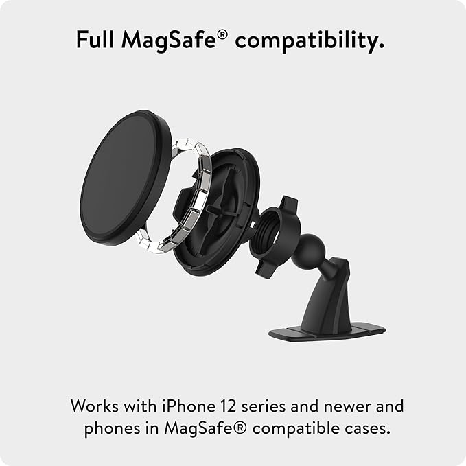 Mous - MagSafe and Pixelsnap Compatible Dashboard Mount - Phone Car Dash Mount Compatible with iPhone 17/16/15/14, Pixel 10, S26/S25 Series Phones - MagSafe Accessories
