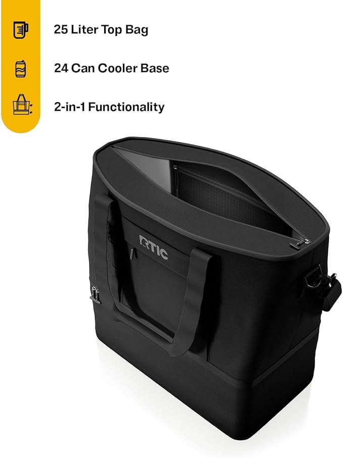 RTIC 2-in-1 Chillout Bag Soft Insulated Cooler Tote, Portable, for Lunch, Beach, Travel, Drink, Beverage, Car, Camping, Picnic, 24-Can Capacity,