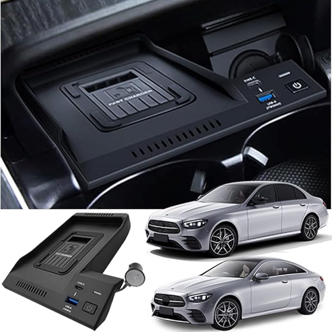 Wireless Car Charger for Mercedes-Benz E-Class Coupe AMG 2016-2023, 15W Fast Charging Phone Charger Pad for Mercedes Benz E350 E450 AMG E53 E63 S Coupe Wagon Convertible Accessories