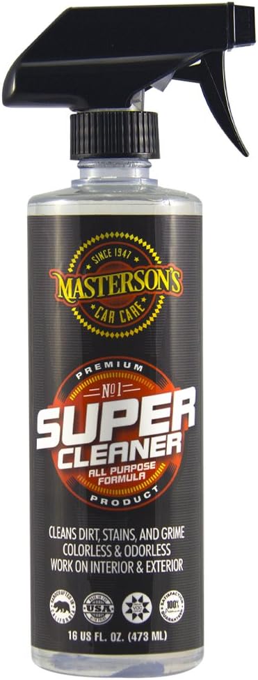 Masterson's Car Care MCC_108_16 Super Cleaner All Purpose Formula - Colorless and Odorless Cleaner Works On Interior and Exterior Surface - Removes Dirt Grime and Food Stains (16 oz)