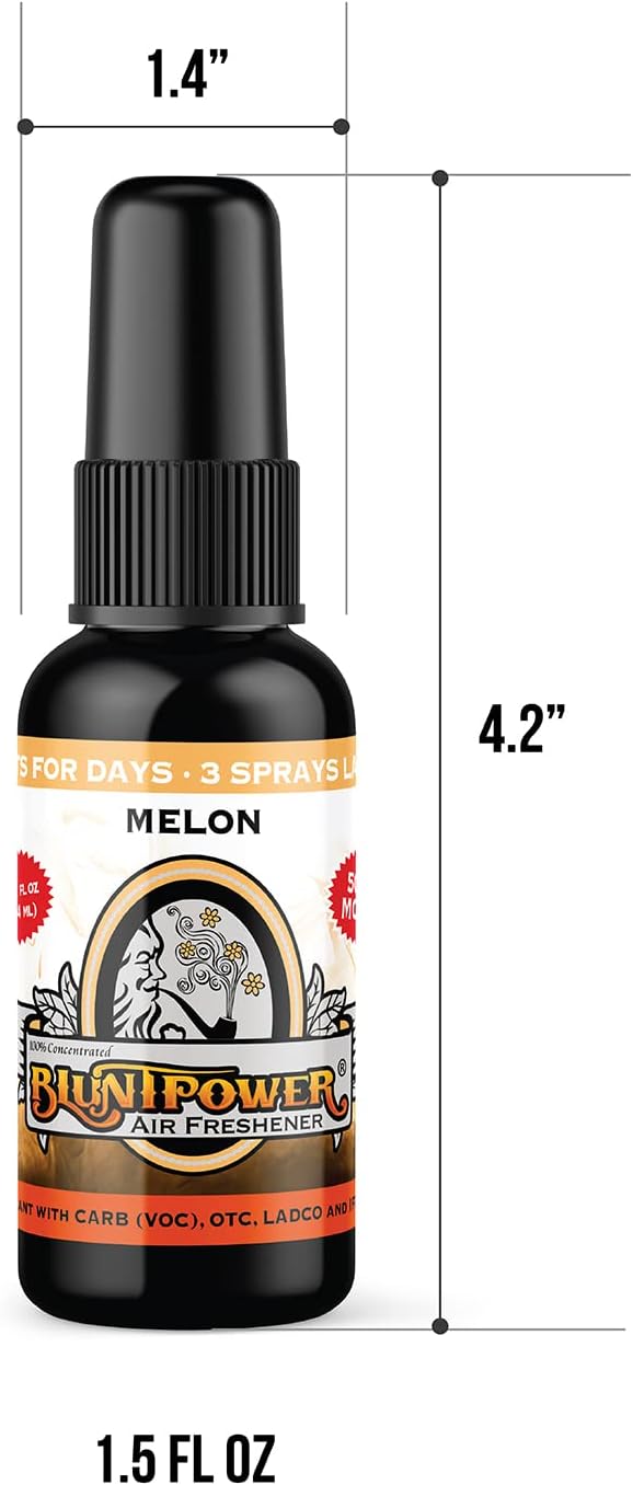 BluntPower (Melon, 1 Pack) Concentrated Odor Eliminator & Diffuser Oil - Room Deodorizer, Odor Eliminator, Air Freshener - Premium Oil Based Air Freshener