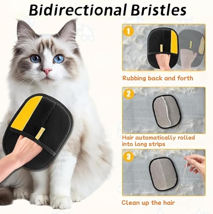 Cat Hair Remover Furniture,Electrostatic Pure Path Pet Dog Hair Remover Glove for Dogs Cats,Reusable & Washable Yomi Pet Hair Removal Gloves for Furniture Clothes, Couch, Carpet, Car Seat, Bed