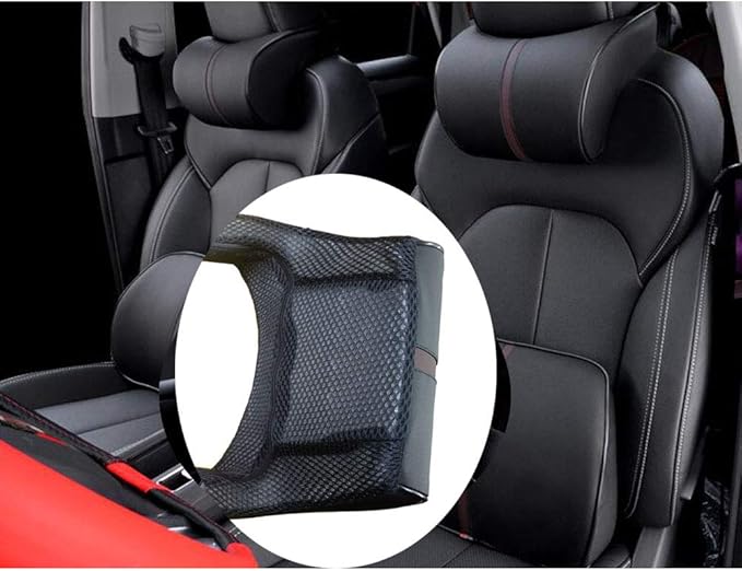 Car Seat Neck Support Pillow,PU Soft Leather + Memory Foam,Head Support Pillow Cushion Pad for Driving Headrest Relax,with Adjustable Strap