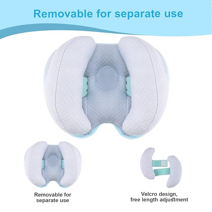 KAKIBLIN Baby Head Neck Support Pillow, 2 in 1 Banana Neck Pillow for Baby, Babies Travel Pillows for Stroller, for Newborn, Adjustable Head Support Pillow for Kids Toddler