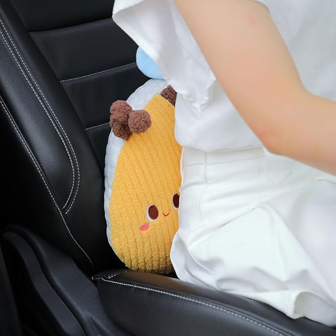 Bee Shaped Lumbar Support Pillow for Car Office Driver Seat Waist Cushion 1 PCS
