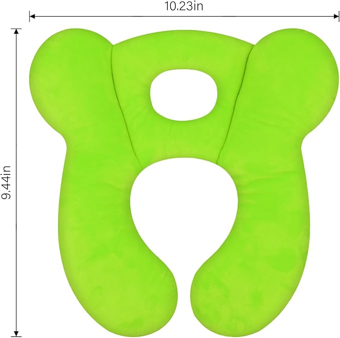 Baby Travel Pillow, Upgrade U-Shape Infant Pillow for Car Seat Pushchair and Stroller, Soft Comfortable Sleep Cushion for Kids Newborn and Toddler -Light Green
