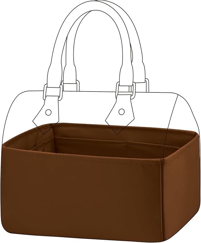 DGAZ Silk Purse Organizer Insert Fits LV Speedy 16/20/25/30/35/45 bags，Silky Smooth Bag Organizer，Luxury Handbag & Tote Shaper（Gold，SP35）