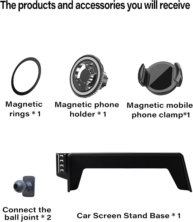 Magnetic Car Phone Mount for Toyota Prius 2023-2026 Accessories, for MagSafe Strong Magnets Cell Phone Holder 12.3-Inch Touch Screen Cradles, with Portable Phone Gripper 360° Rotation