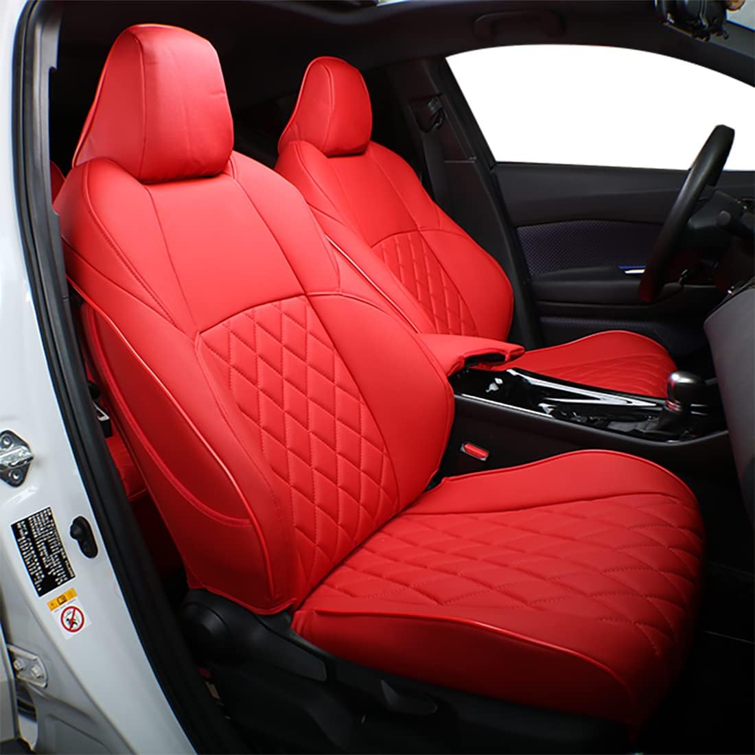 EKR Accord Car Seat Covers for Honda Accord 2023 2024 2025 LX(Rear Row W/Solid Backrest) Leather Car Seat Covers,Waterproof Car Seat Protectors,Trucks Seat Covers Full Set(Red)