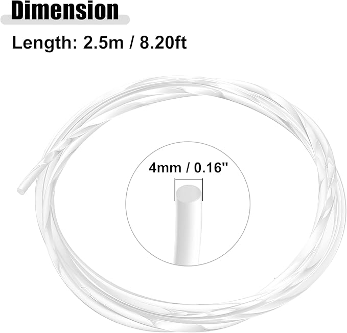 ACROPIX 2.5m 8.20ft 4mm 0.16" Transparent Universal PMMA Optic Fiber Side Glow Cable Fiber Optic Cable for Car - Pack of 1
