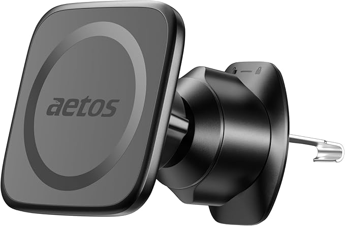 aetos for MagSafe Car Mount. Elegant Magnetic Air Vent Phone Holder with 20 Strong N52 Magnets & Metal Hook. Classic Minimalist Design for iPhone 17 16 15 14 13 12 Pro Max & MagSafe Cases