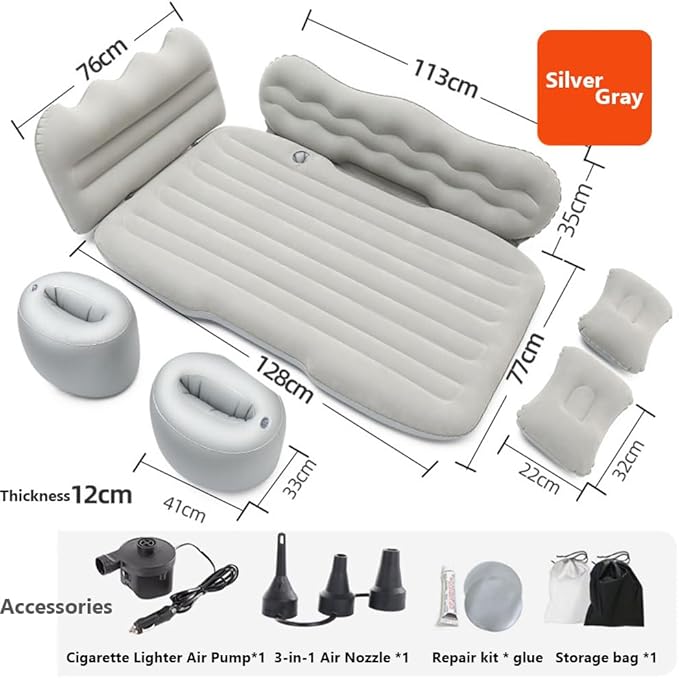 Car Inflatable Air Mattress for Nissan Armada (new Generation) 2025 Inflatable Back Seat Car Bed Double-Sided Portable Camping Travel Sleeping Bed,Grey-Mountain Design