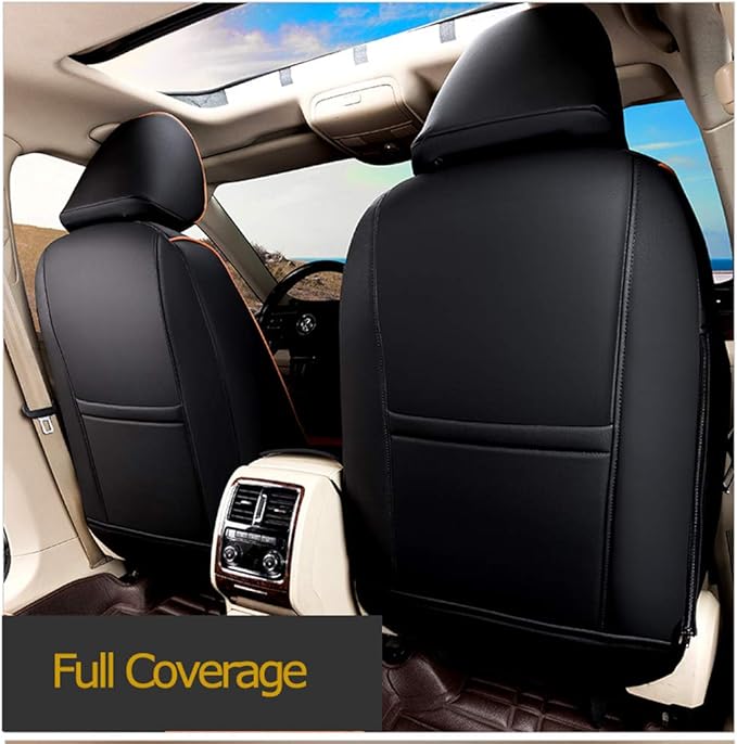 EKR Camry Seat Covers for Toyota Camry SE,XSE,SE Sport 2012-2017 (Not for Hybrid) Leather Car Seat Cover Full Set for Trucks SUV-Faux Leather (Black/Gray)