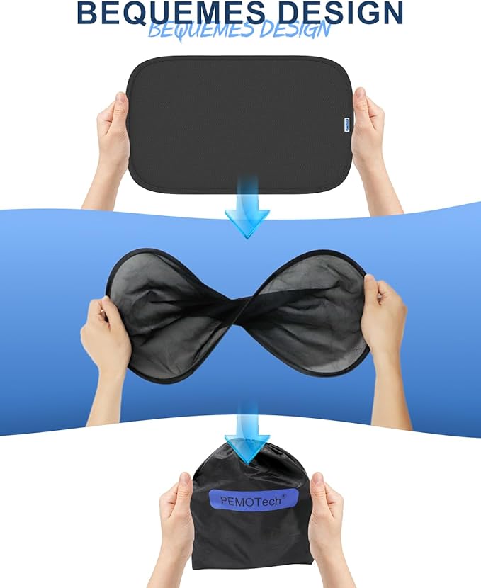 Car Window Shades for Baby【8 Suction Cups & Static Cling】 2 Pack-21"x14" Side Window Cover for Child,Certified Sunshades for Kids to Block 99.9% UVR, Sun Shade Universal Fit Most of Cars