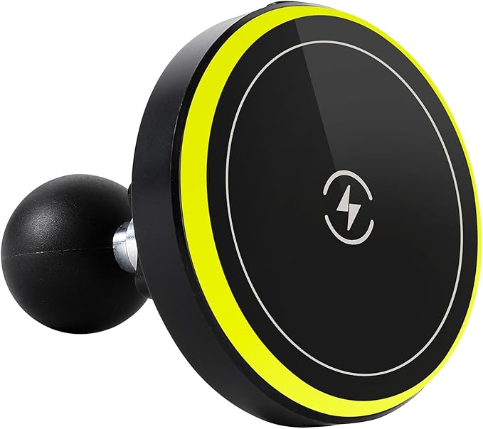 15W Magnetic Wireless Charging Phone Holder for RAM Mounts, 1" (25mm) Ball Mount for Magsafe iPhone 17/16/15/14/13/12 Series, Compatible with RAM B Size Double Socket Arm