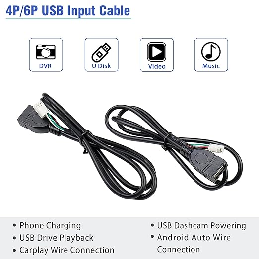 Radio Wiring Harness Kit 16Pin ISO Android Car Stereo Wire Harness with Butt Connectors 10Pin 20Pin RCA Adapter GPS Antenna Cable 4Pin/6Pin USB Cord