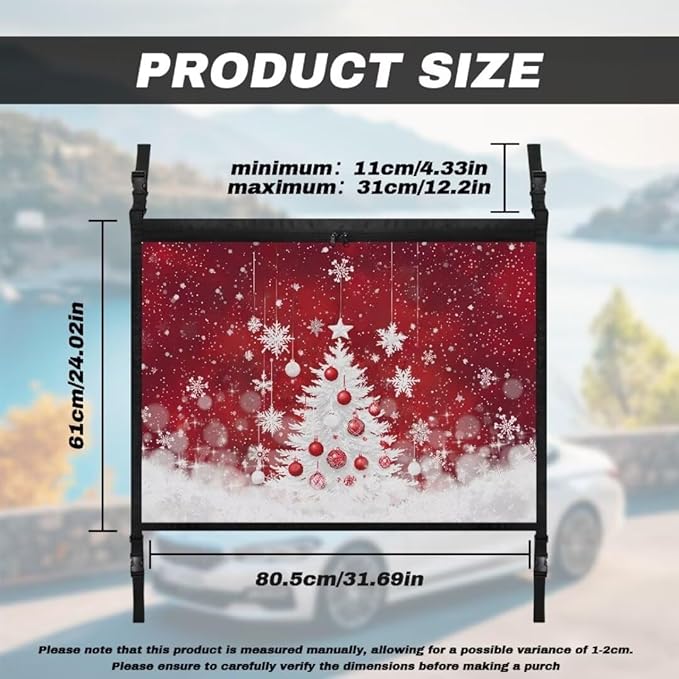 Car Roof Seat Organizer White Christmas Tree Hanging Car Storage Bag Inner Car Accessories Storage for Kids Pets' Items for Travel