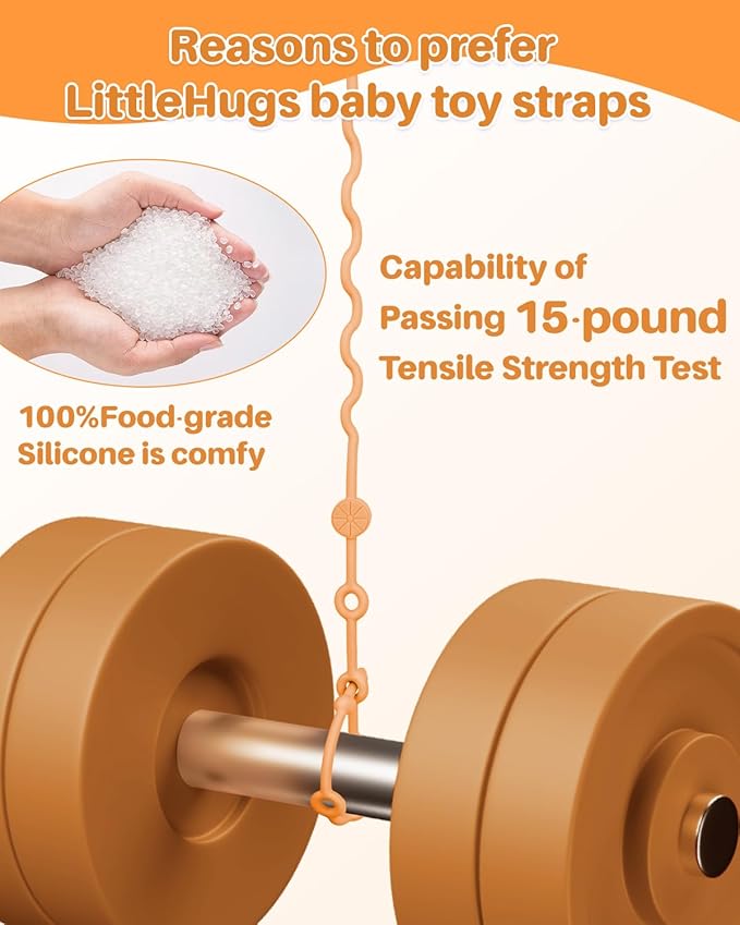 LittleHugs Toy Straps for Baby, Adjustable Toy Holder for Stroller Accessories, Silicone Tether Pacifier Clip, No Throw Travel Essential Leash for High Chair, Car Seat (4 Pack Macaron)