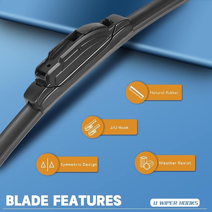 MIKKUPPA 22"+21"+11" Windshield Wiper Kit - Replacement for 2014-2023 Jeep Grand Cherokee - U/J Hook All Season Wiper Blades, Pack of 3