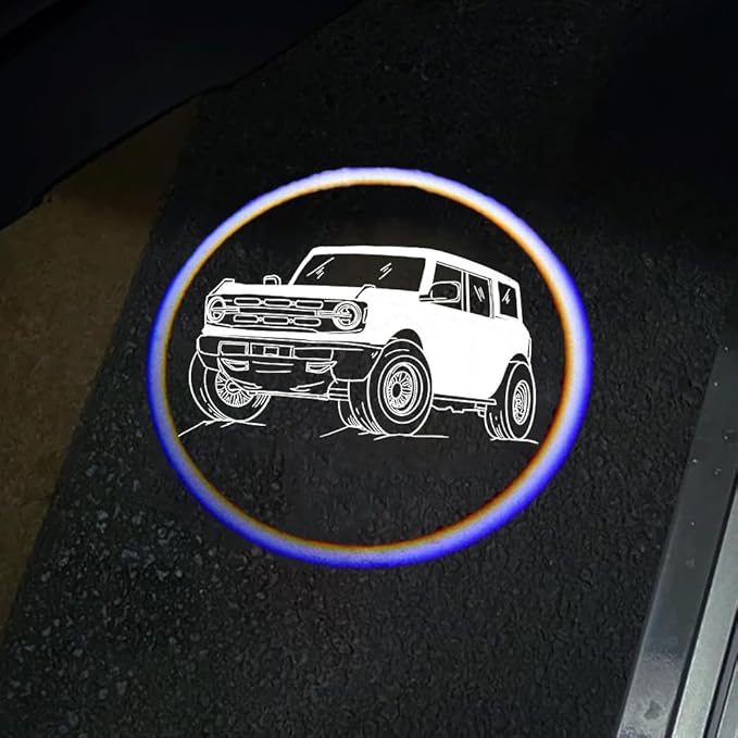 2Packs Car Door Lights Car Door Shadow Lights Projector Welcome Courtesy Lights (b-car-White)