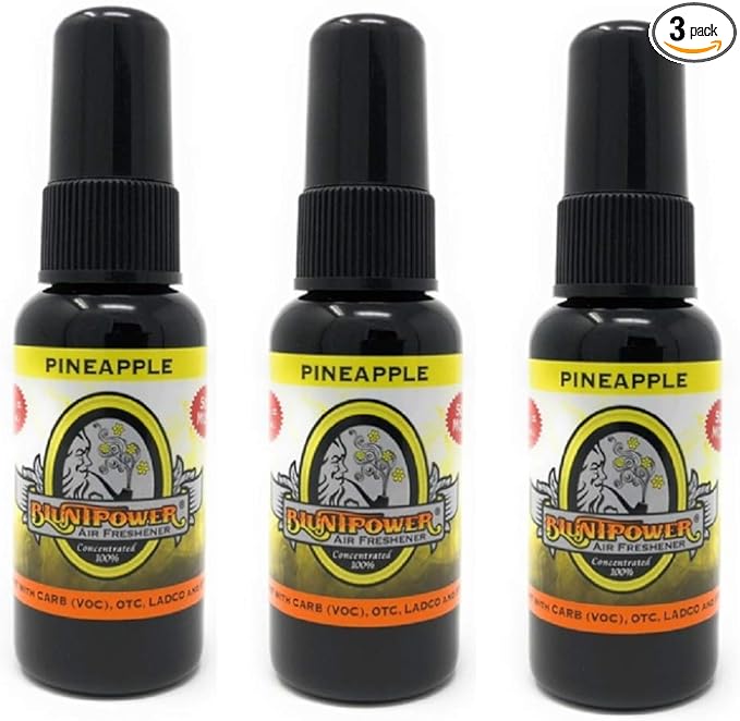 BluntPower 1 Ounce Bottle Oil Based Concentrated Air Freshener and Oil for Burner, Pineapple (Pack of 3)