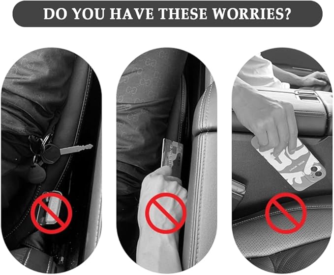 IHOTDER Super Flexible Car Seat Gap Filler,Durable Car Organizer Between Seats for Tightly Filling Seat Gaps,Universal CCar Side Seat Gap Filler CCar Accessories for Women & Men (Orange/2PCS)…