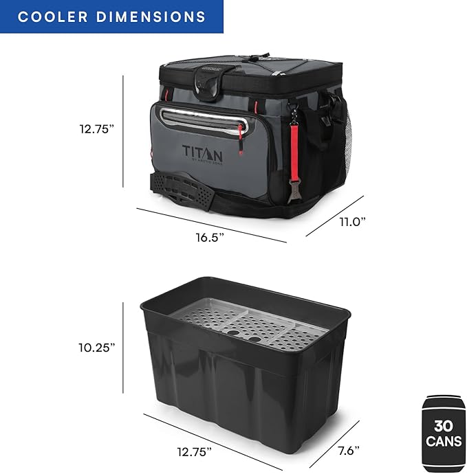 Titan by Arctic Zone Deep Freeze Cooler - Zipperless Hardbody Cooler - Deep Freeze Insulation, HardBody Liner, and SmartShelf