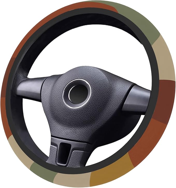 Car Steering Wheel Cover for Women Men, Non-Slip Sun Rays Bending Steering Wheel Protector, Universal 14"-15" Fit for Cars, SUVs, Trucks (Sun Rays Bending)