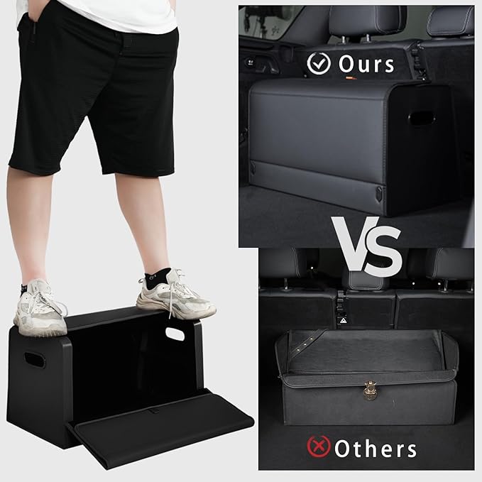 GMQ Trunk Organizers for Car,Car Organizers and Storage for SUV,Magnetic Lid with Collapsible Storage, Large Capacity for SUV, Truck, MPV (M-15.8×13×12.5 IN)