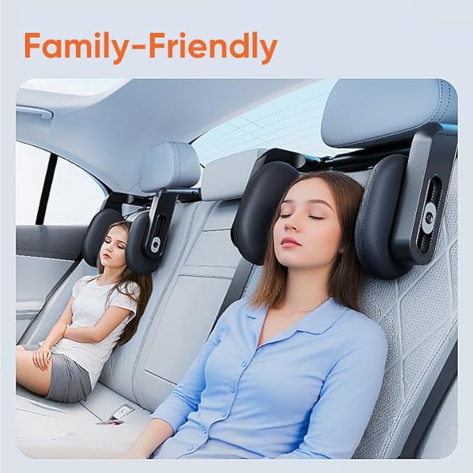 Car Headrest Pillow, Adjustable Car Headrest,Thickened Memory Foam Road Pal Headrest, Neck Support Pillow, U- Shaped Design, Travel Car Sleeping,Suitable for Kids and Adults