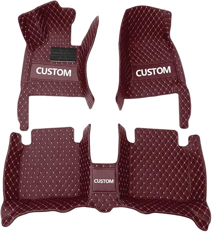 Custom Car Floor Mats Custom Logo/Pattern for SUV Van Truck Sedan Coupe Car Mats Full Surrouded Floor Mat All Weather Waterproof and Anti-Slip Protection Car Floor Liners(Coffee)