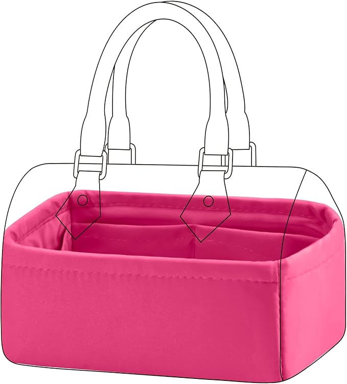 DGAZ Silk Purse Organizer Insert Fits LV Speedy 16/20/25/30/35/40/45 bags，Silky Smooth Bag Organizer，Luxury Handbag & Tote Shaper(Rose pourpre,SP16)